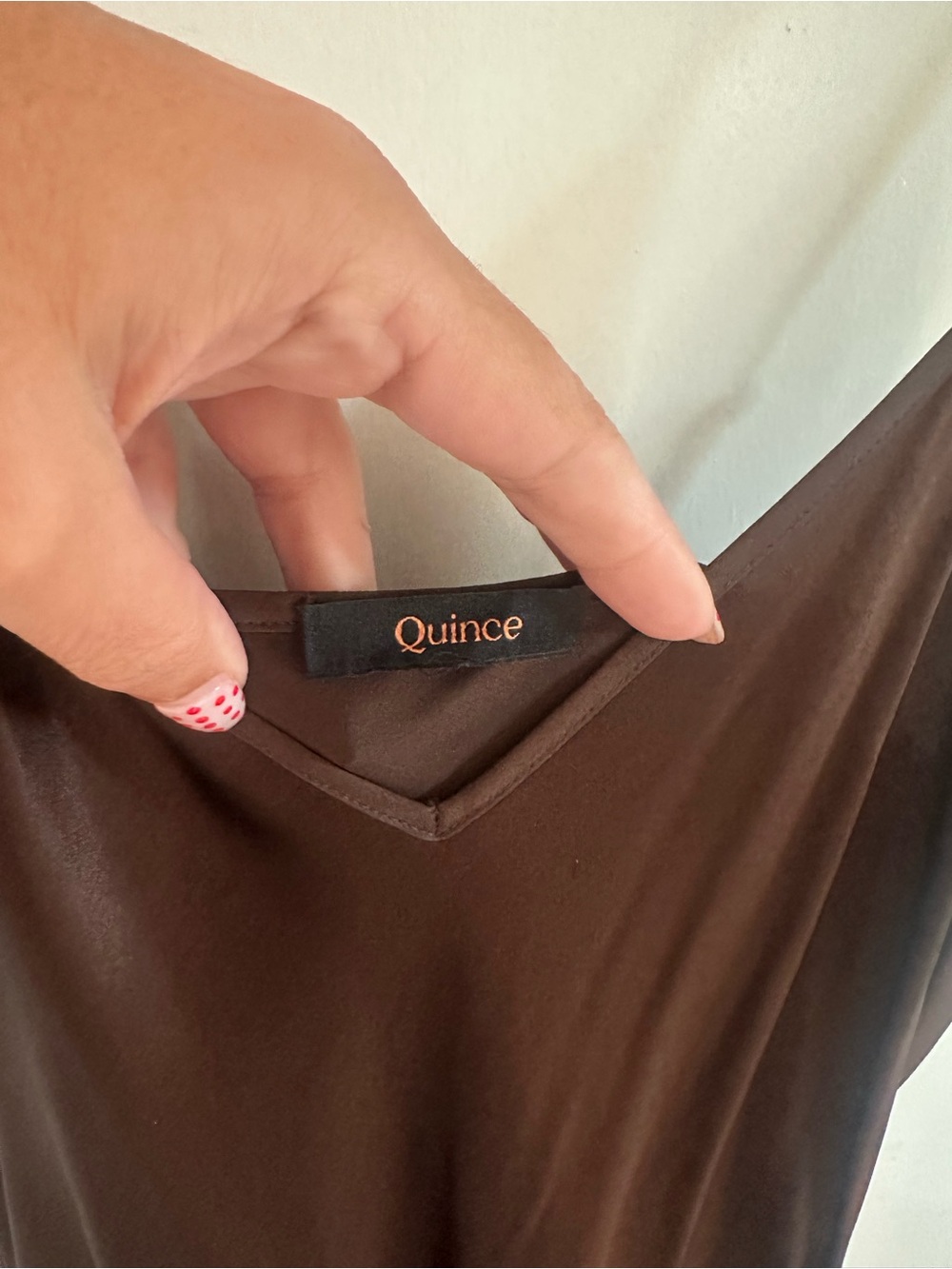 Quince Hot Fudge Washable Silk Slip Dress with Spaghetti Straps - Picture 4 of 4
